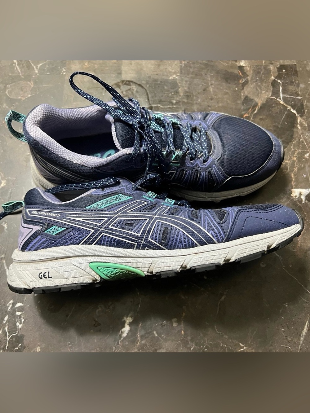 Asics Gel-Venture 7 Women's Trail Running Shoes Size 8 Navy Blue 1012A476